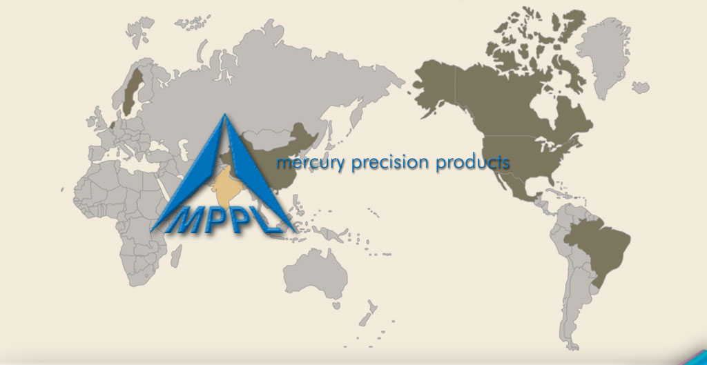 Mercury Precision Products Logo and Global Map Image